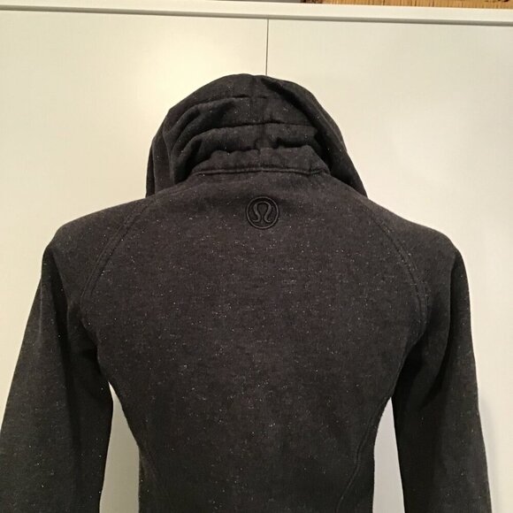 Lululemon Cuddle Up Jacket Heathered Black / Black Sparkle Size 6 - Picture 5 of 14
